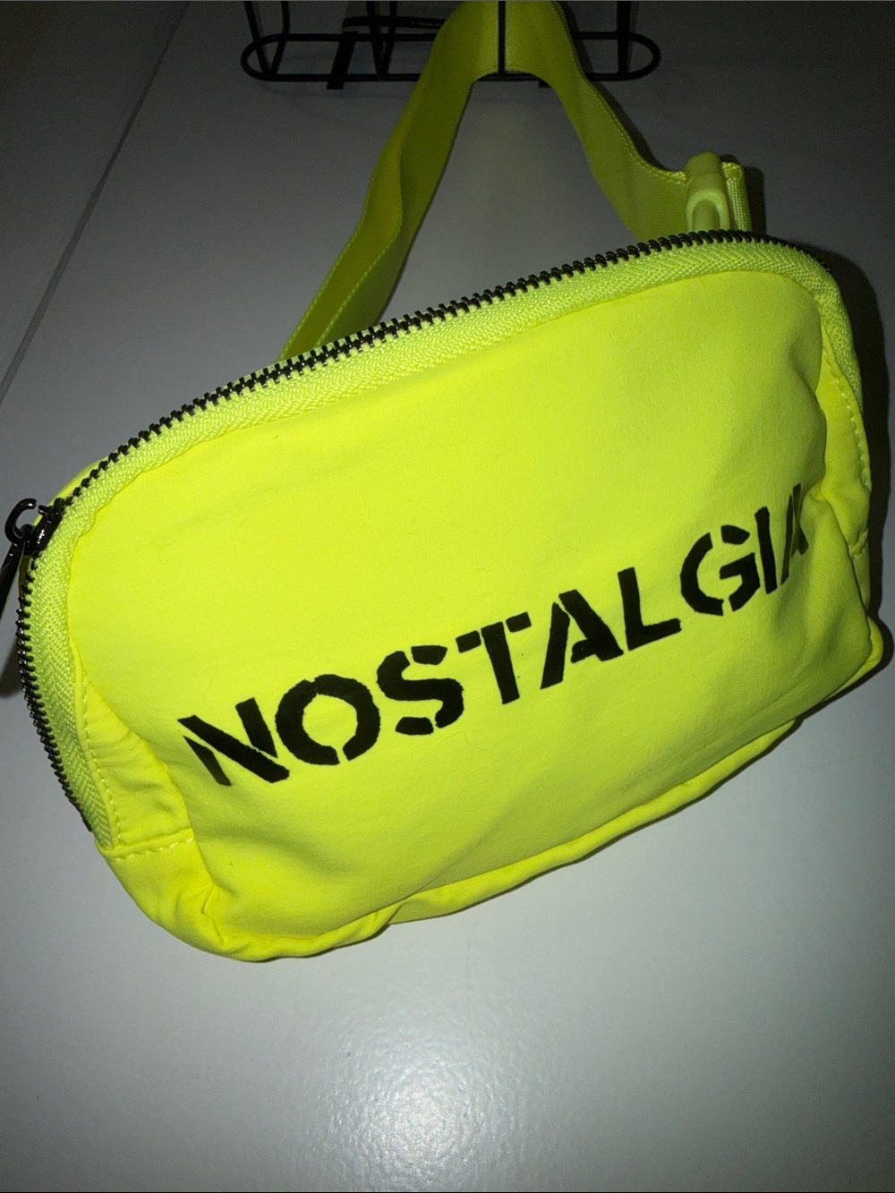 Nostalgia Neon Yellow Crossbody Pouch with Black Logo